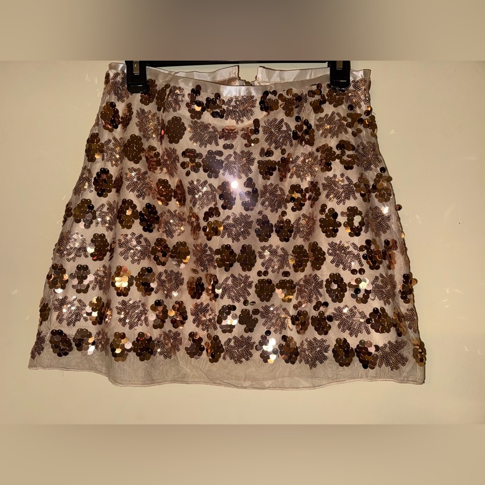 Rose Gold Sequin Mini Skirt